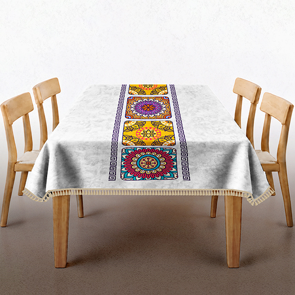 رومیزی مخمل الورا طرح هندسه